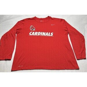 Ball State Cardinals Football Nike Dri Fit Shirt Mens XL Red BSU Long Sleeve